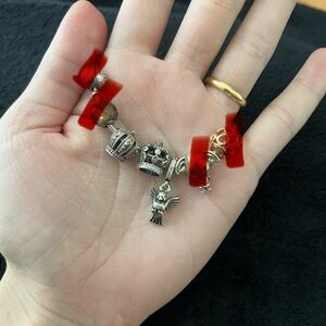 Pandora Silver Bracelet with Red Accents